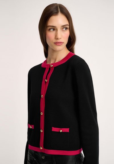Luisa Spagnoli MATERIALE - Chaqueta de punto - nero fucsia