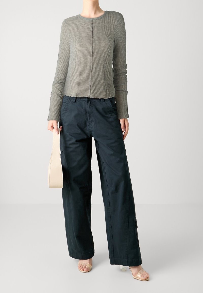 JJXX STR NOOS - Maglietta a manica lunga - light grey/grigio chiaro