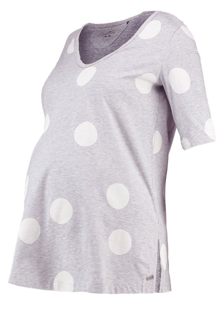 bellybutton T-shirt print lichtgrijs gemêleerd