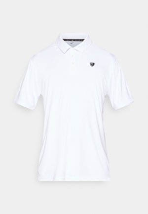 Polo bianca con maniche corte, patta a tre bottoni e logo nero sul lato sinistro del petto. Realizzata in tessuto liscio e leggero.