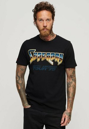 Superdry & Co 70'S ROCK GRAPHIC BAND - Print T-shirt - black
