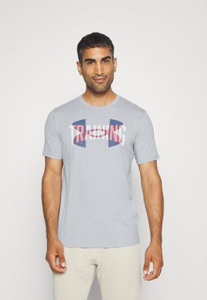 TRAINING OVERLAY  - Print T-shirt - mod gray light heather/white