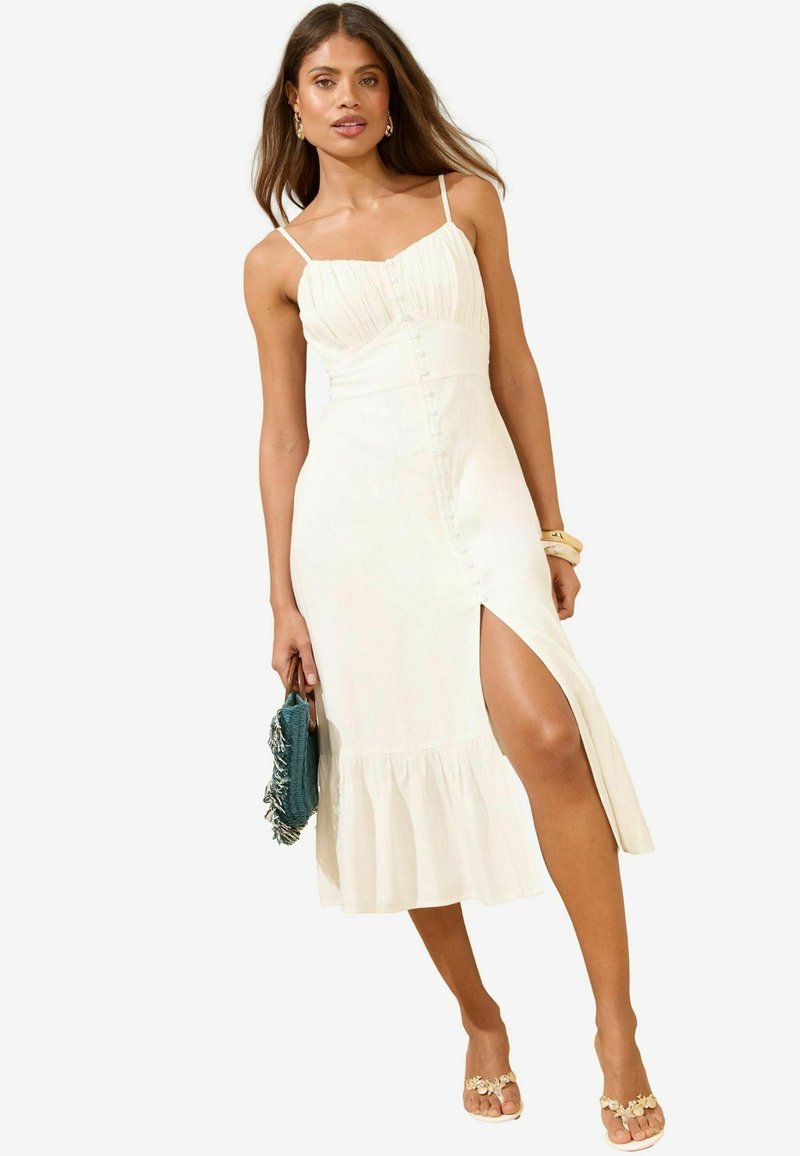 Lipsy REGULAR FIT -THROUGH MIDI  - Denné šaty - white