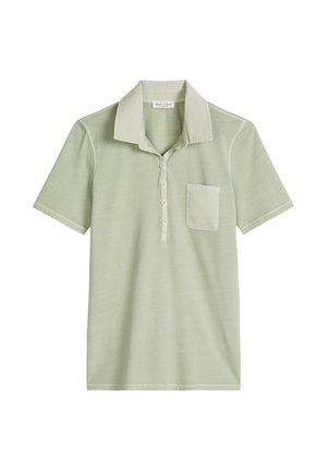 Marc O'Polo, MARC O'POLO KURZARM POLOSHIRT SLIM MIT MATERIAL-MIX-DETAILS - Poloshirt - calm sage