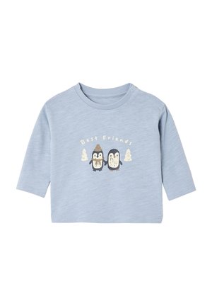 MIT PINGUIN-PRINT - Long sleeved top - eisblau