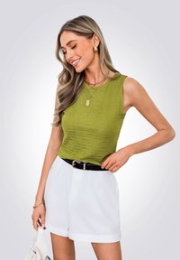 Cupshe SLEEVELESS TEXTURED - Top - metallic green