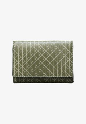 Calvin Klein, EMBLEM AOP TRIFOLD W/ ZIP POCKET - Portemonnee - olivine aop
