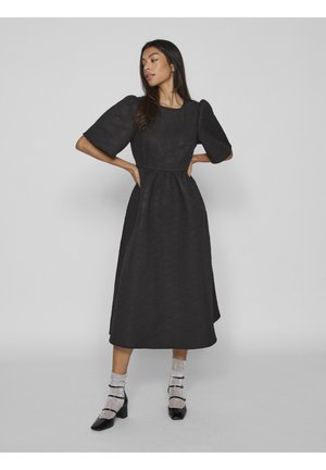 VILA VIMALA VOLUME MIDI DRESS - Φόρεμα ημέρας - black