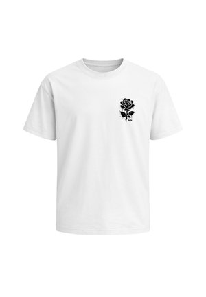 Neverless, HERREN T-SHIRT - DESIGN GRAFFITI ROSE - OVERSIZED RELAXED FIT - T-Shirt print - weiß