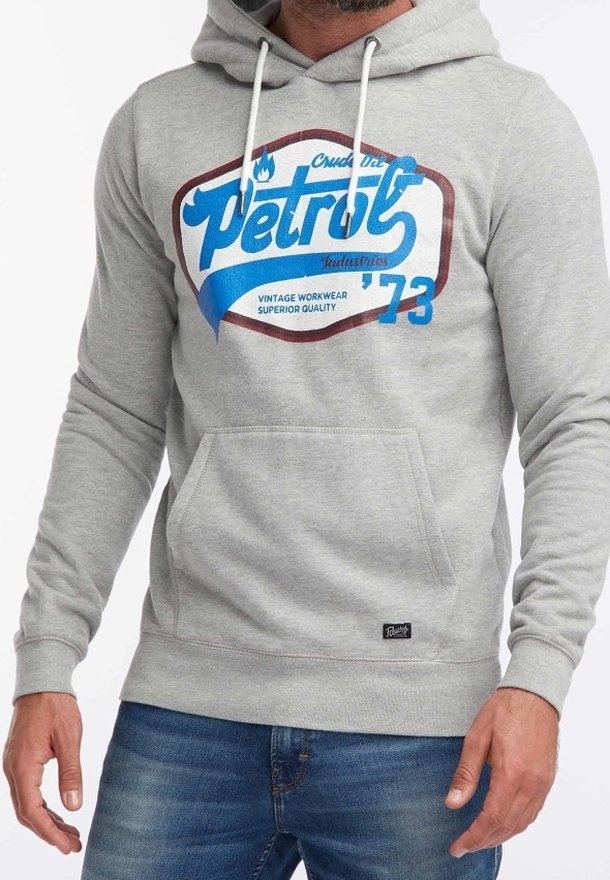 Petrol Industries Mikina s kapucí - mottled light grey