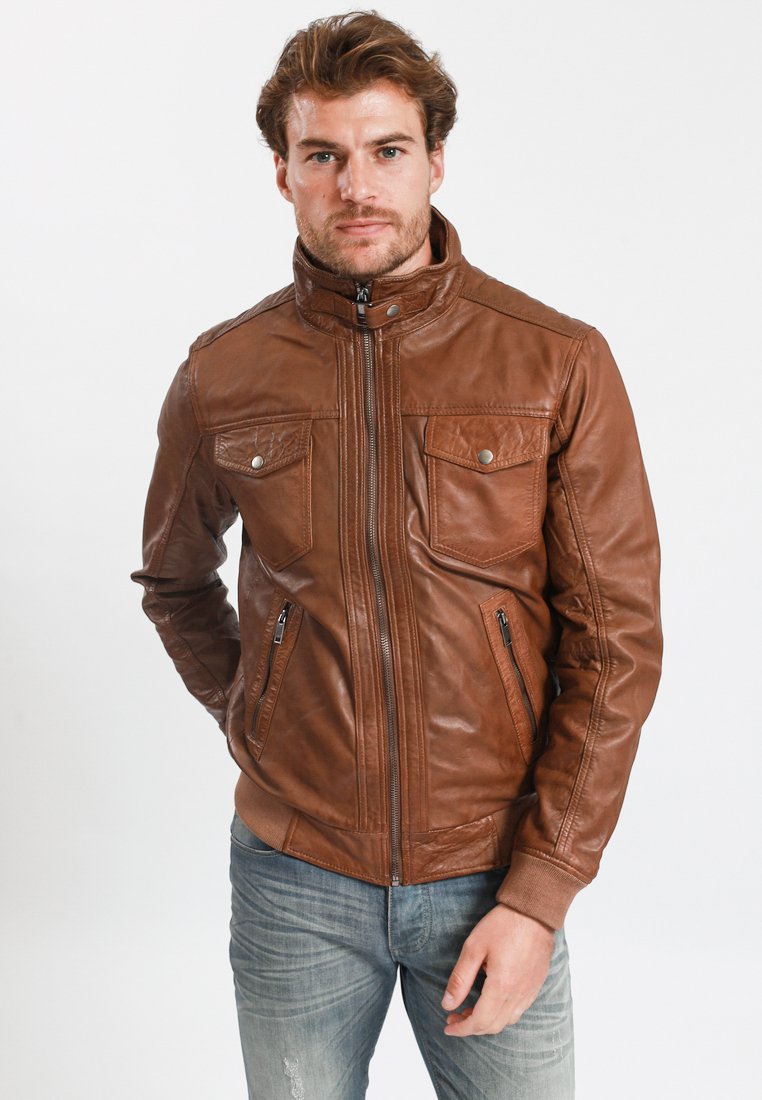 Lee Cooper Leren jas cognac
