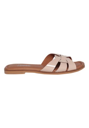 Pantolette flach - beige