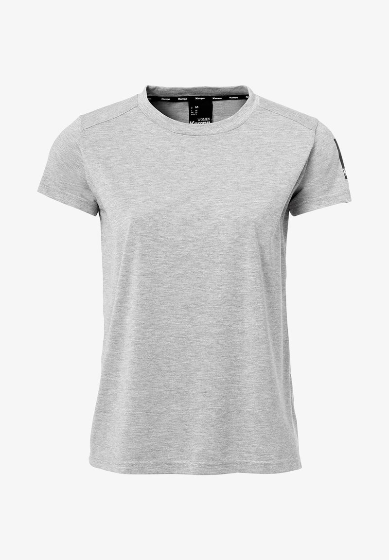 T-shirt grigio a maniche corte realizzato in morbido cotone biologico. Presenta un collo rotondo e un design minimalista con dettagli di cucitura sottili.