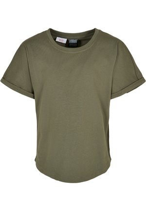 Urban Classics LONG SHAPED TURNUP  - T-Shirt basic - olive