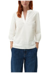 s.Oliver LONGSLEEVE MIT SPITZEN-DETAILS - Blouse - ecru