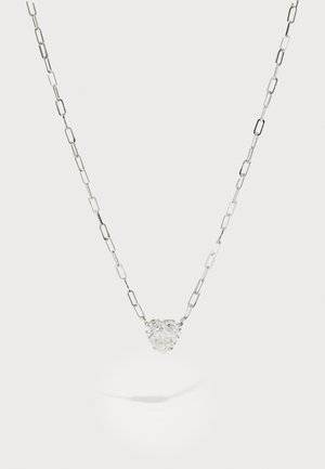 Colier din argint cu pandantiv octogonal din diamant, având un finisaj lustruit și un model de lanț elongated, cu verigi interconectate.