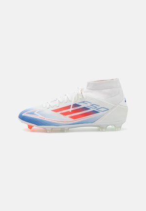 adidas Performance F50 LEAGUE MID FG/MG - Botines de fútbol para terreno firme - footwear white/lucid blue/solar red
