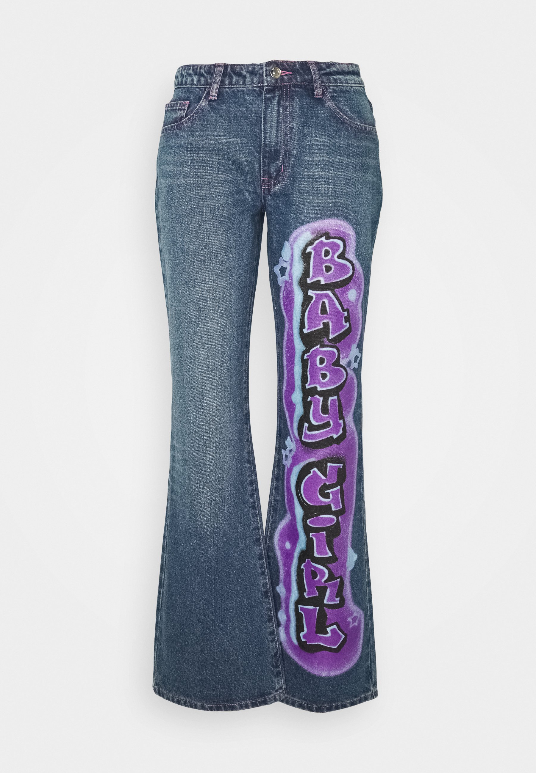 Jaded London Low Rise Baby Girl Graffiti Bootcut Jeans Multi Meerkleurig Zalando Nl