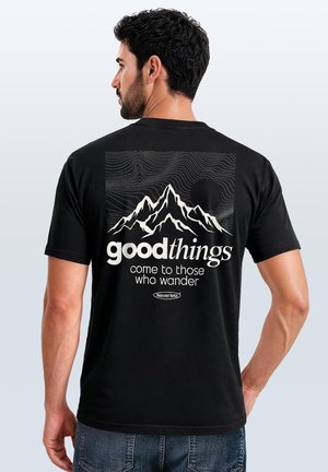 Neverless, Print T-shirt - slim-fit schwarz