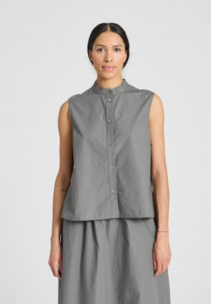 Elisa poplin - Vapaa-ajan kauluspaita - metal grey