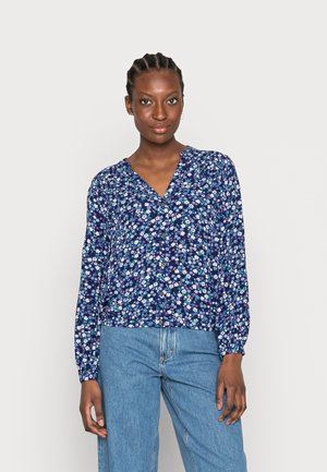 BUBBLE HEM BLOUSE - Blusa - blue mix