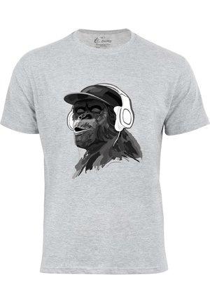 Cotton Prime, MONKEY MIT DJ KOPFHORER - Print T-shirt - grau