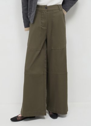 Calliope WIDE LEG TASCHE APPLICATE - Pantalon classique - verde militare scuro