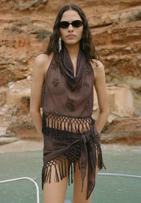 FRINGED HALTER - Top