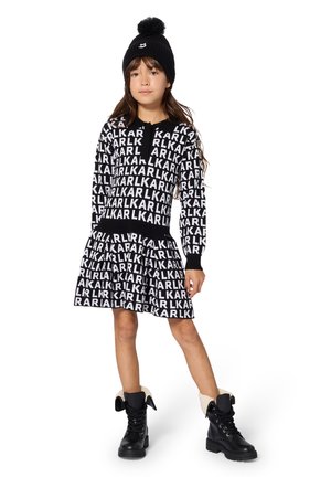 KARL LAGERFELD KIDS, POLO DRESS - Robe pull - black white