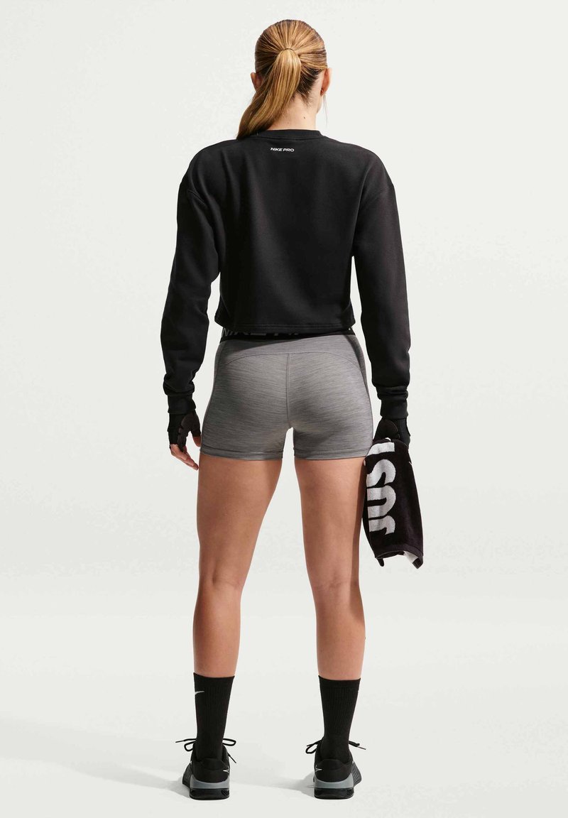 Nike Performance CREW - Mikina - black/metallic silver/(white)