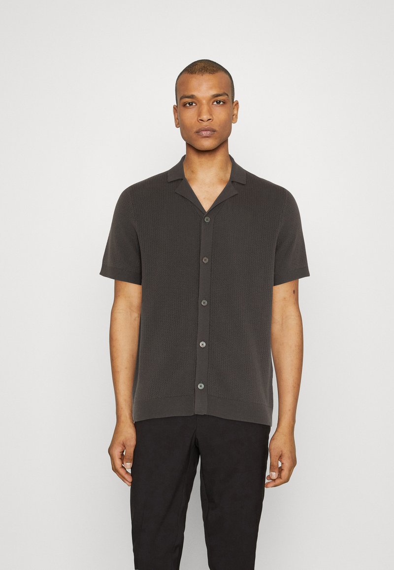 Camisa De Lino Hombre Manga Corta Jack & Jones PREMIUM JPRBLATROPIC RESORT SHIRT RELAX - Camisa - Night Sky/azul Marino Camisa Jack Jones Hombre