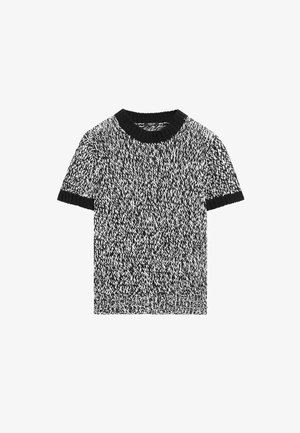 Massimo Dutti SHORT SLEEVE WITH CREW NECK - Striktrøje - black