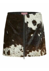 HANNAH - Leren rok - bone white