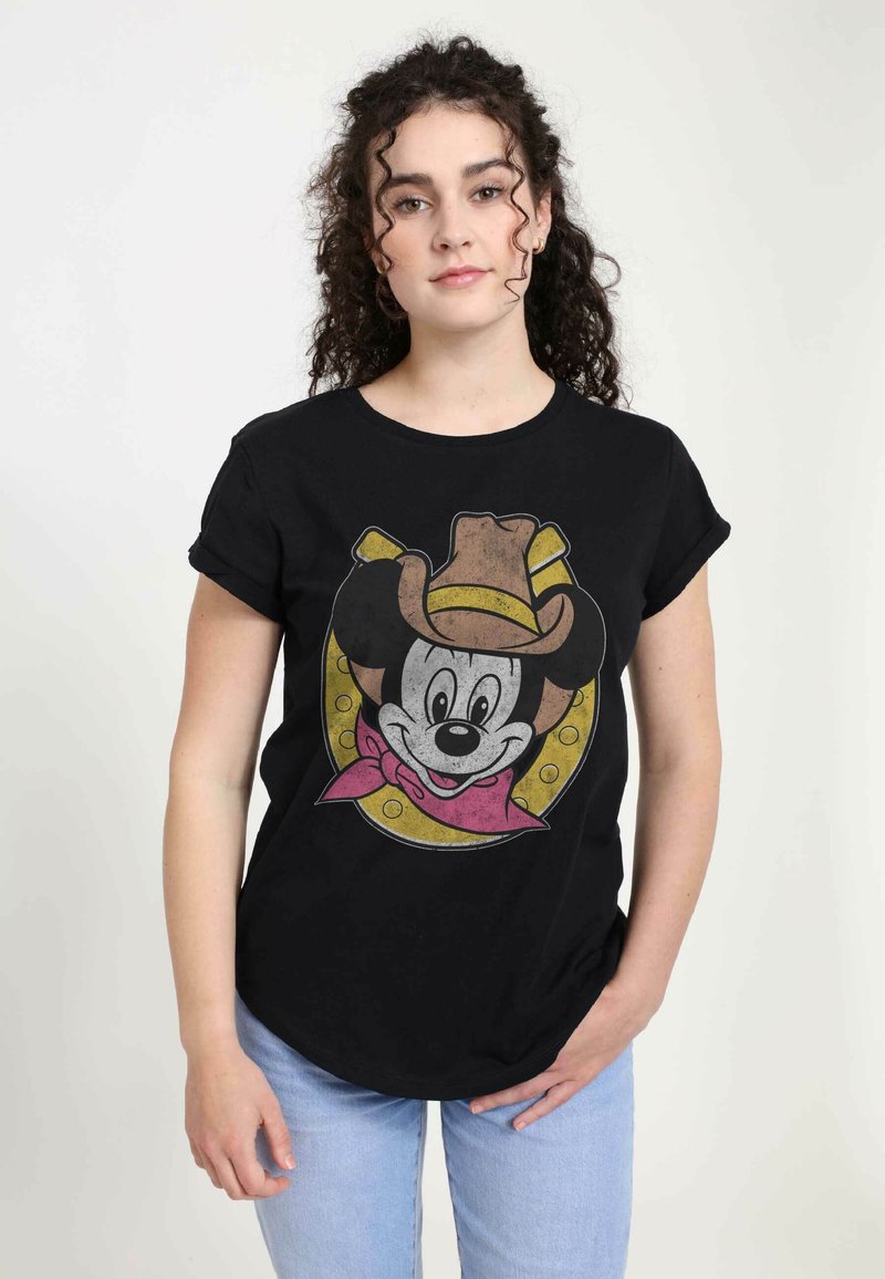 Henry Tiger MICKEY & FRIENDS COWBOY MICKEY Tshirt print black/zwart Zalando.be