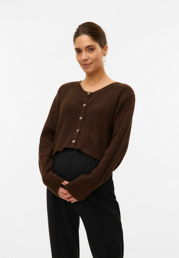 NORMAL GESCHNITTEN RUNDHALS  - Strickjacke - chocolate torte