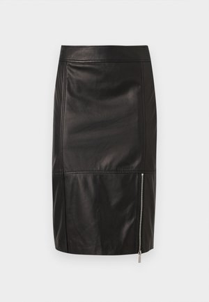 Armani Exchange, SKIRT - Leren rok - black