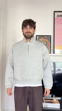 YOURTURN UNISEX SCUBA RELAXED FIT QUARTER-ZIP SWEATSHIRT - Φούτερ - light grey