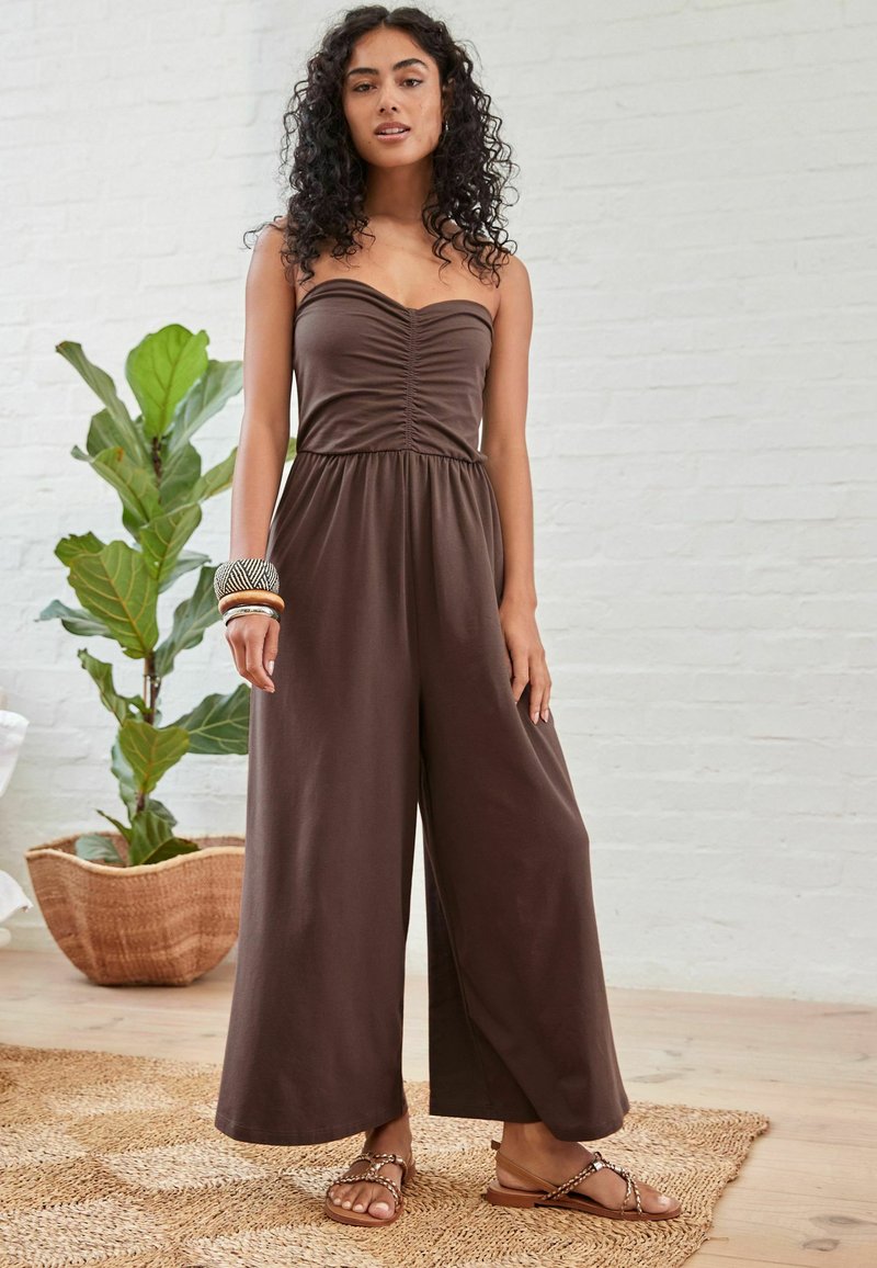 Next BANDEAU JERSEY CULOTTE JUMPSUIT Jumpsuit chocolate brown/braun