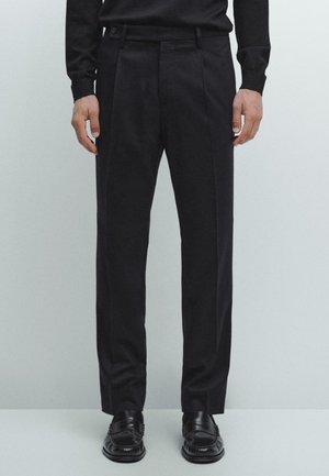FLANNEL WITH DARTS - Anzughose - black