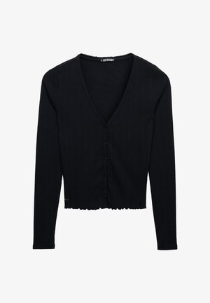 Superdry & Co, SUPERDRY ATHLETIC ESSENTIAL POINTELLE CARDIGAN.. - Gilet - eclipse navy