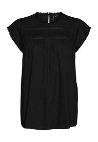 Vero Moda - MIT KURZEN ÄRMELN SPITZE - Print T-shirt - black Thumbnail Image 1