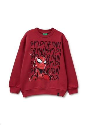 WITH RIBBED CUFFS AND HEM PRINT ON FRONT LOGO LABEL ON LEFT BOTTOM - Sudadera - red