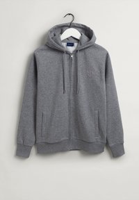 GANT TONAL ARCHIVE SHIELD ZIP HOODIE - Felpa con zip - grey melange