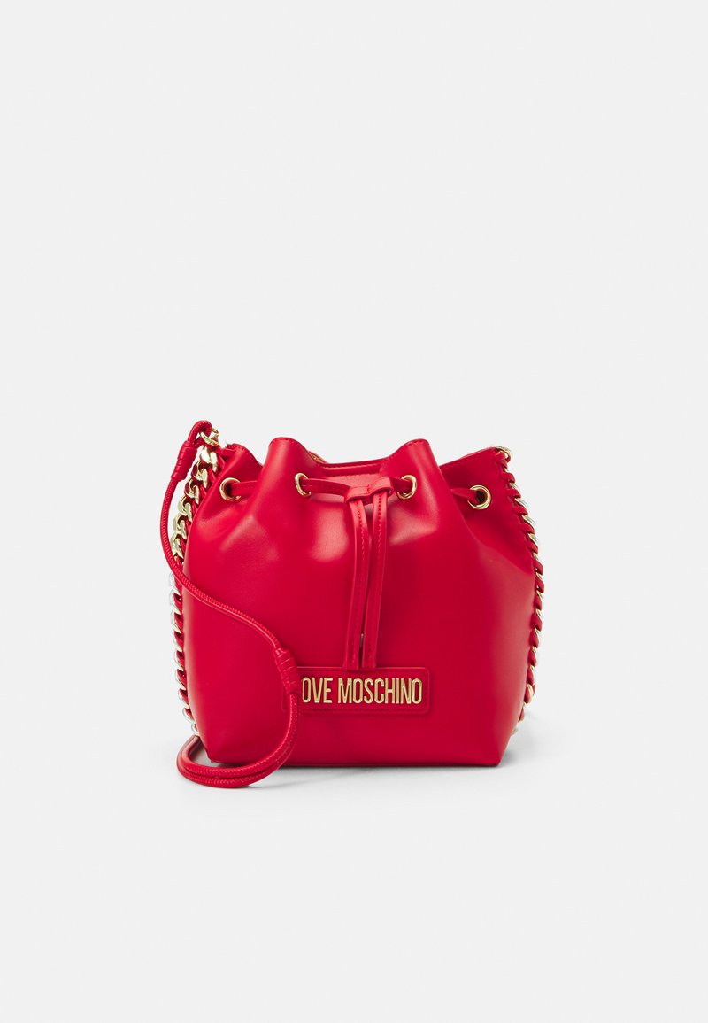 Love Moschino CHAIN ITEMS BUCKET BAG Sac à main rosso/rouge ZALANDO.FR