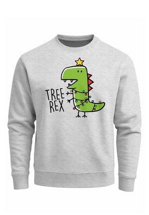 WEIHNACHTS TREE REX DINO TYRANNOSAURUS - Sweatshirt - grau