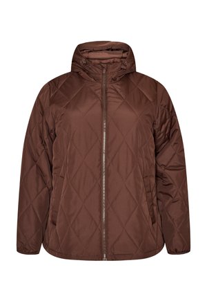 Zizzi, LEICHT WATTIERTE JACKE MIT RAUTENSTEPPUNG - Light jacket - braun