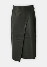 Selected Femme SLFAMALIA SKIRT - Usnjeno krilo - black