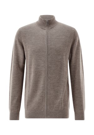 Strickjacke - dunkelbeige