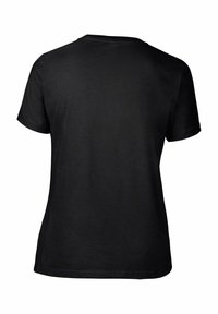 Svart kortärmad t-shirt i mjukt material, med rund hals och avslappnad passform, utan synliga logotyper eller mönster på baksidan.