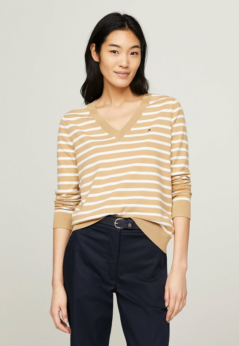 Tommy Hilfiger Trui - classic khaki  ecru stp